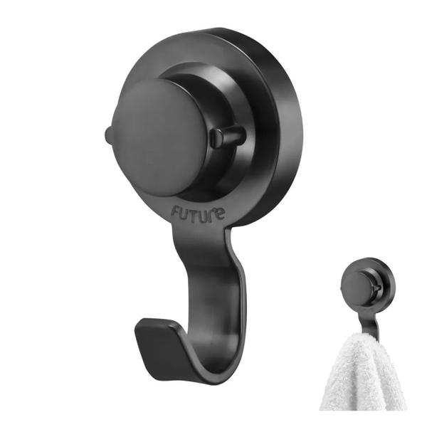 Kit Banheiro 3 Peças Suporte Porta Papel Higiênico Saboneteira Gancho Com Ventosa Preto Fosco - Future Imagem de Kit Banheiro 3 Peças Suporte Porta Papel Higiênico Saboneteira Gancho Com Ventosa Preto Fosco - Future