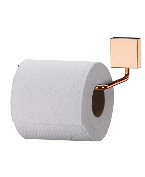 Imagem de Kit Banheiro 3 Peças Toalheiro Duplo 45cm Gancho Porta Papel Higiênico Cobre Rose Gold - Future