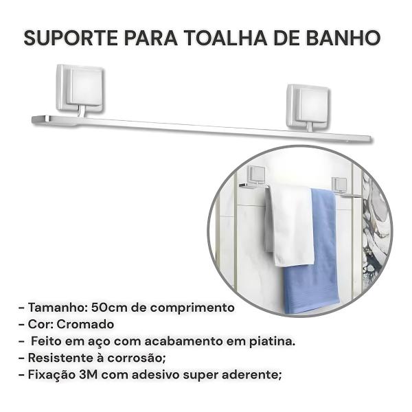 Imagem de Kit Banheiro 4 Peças Adesivo 3M Sabonete Toalha Papel Arthi