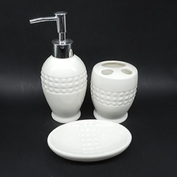 Imagem de Kit Banheiro Decorado Lavabo Moderno Saboneteira Porcelana