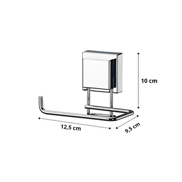 Imagem de Kit banheiro inox ventosa 2 peças Future porta toalha banho duplo e papeleira