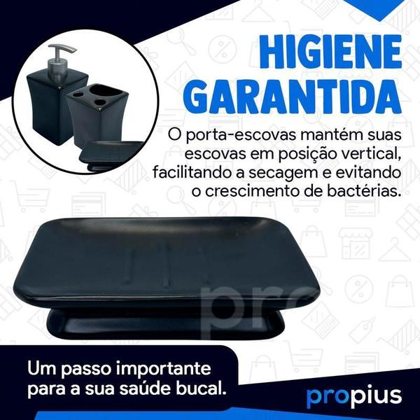 Imagem de Kit Banheiro Lavabo Porcelana 3 Pecas Bandeja Conjunto Luxo