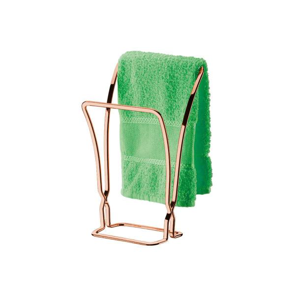 Imagem de Kit banheiro lavabo rose gold 02 peças, porta toalha de bancada  e porta papel higiênico future 1608rg 1609rg