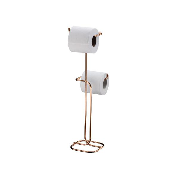 Imagem de Kit banheiro lavabo rose gold 02 peças, toalheiro bancada  e papeleira chão future 1891rg 1176rg