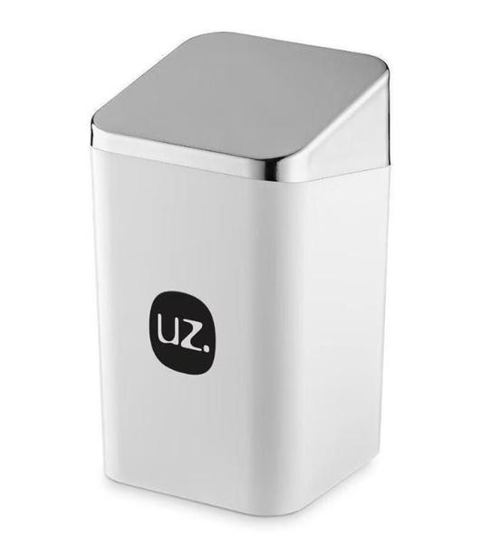 Imagem de Kit Banheiro Luxo Branco Metalizado UZ 3 Peças