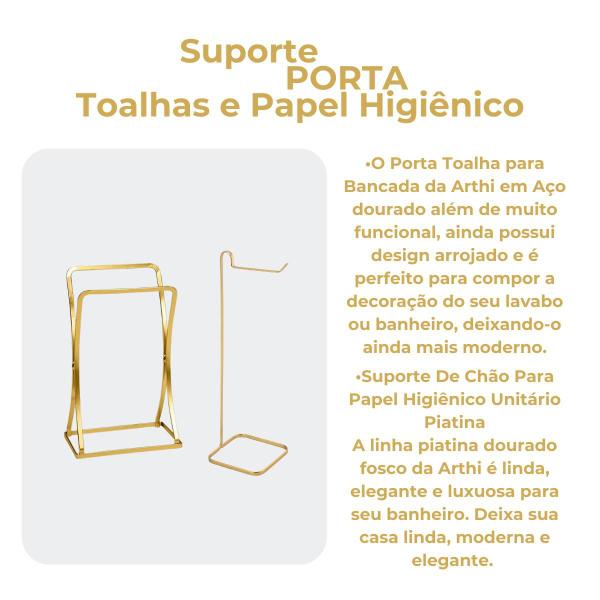 Imagem de Kit Banheiro Nicho Porta Papel Higiênico e Toalha Gold