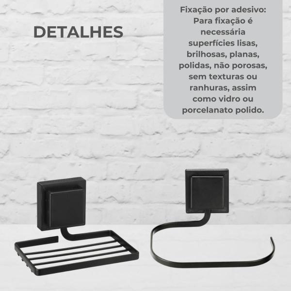 Kit Banheiro Nicho Porta Toalha E Saboneteira Parede Black - Arthi Imagem de Kit Banheiro Nicho Porta Toalha E Saboneteira Parede Black