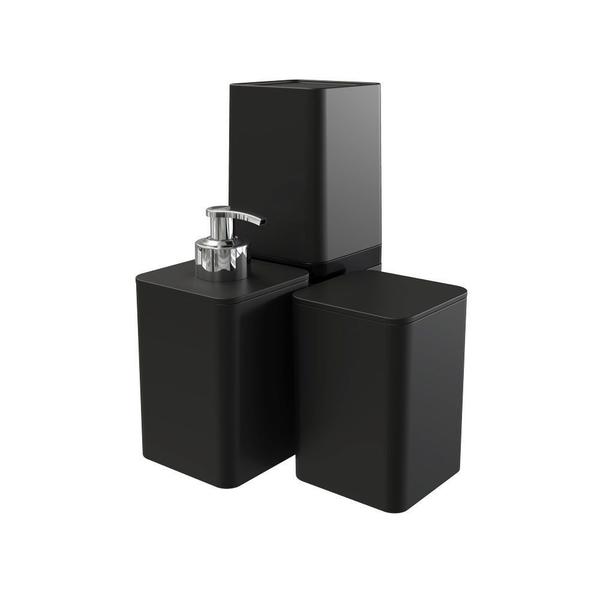 Kit Banheiro - Porta Sabonete Dispenser, Porta Escova de Dentes e Porta Algodão - Stolf Imagem de Kit Banheiro - Porta Sabonete Dispenser, Porta Escova de Dentes e Porta Algodão - Stolf