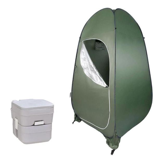 Imagem de Kit Banheiro Portátil para Camping Pelegrin Mini Tenda PEL-1.90M e Vaso Sanitário PEL-VP20 20 Litros