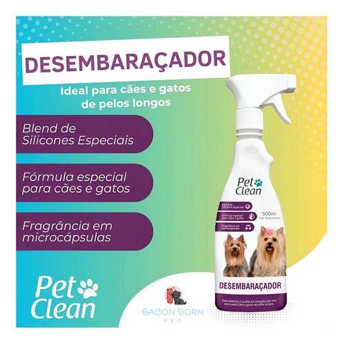 Kit Banho A Seco + Desembaraçador De Pelos Pet Clean 500ml Imagem de Kit Banho A Seco + Desembaraçador De Pelos Pet Clean 500ml