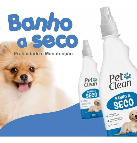 Imagem de Kit Banho A Seco + Desembaraçador De Pelos Petclean 500ml