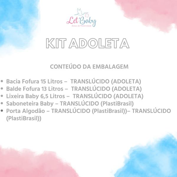 Imagem de Kit banho bebe adoleta saboneteira + balde bacia lixeira e outros transparente 