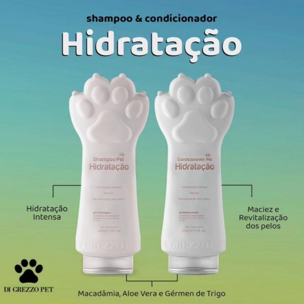 Imagem de Kit Banho Pets para Cães Shampoo, Condicionador e Escova Escolha Branqueador, Filhotes, Micelar, Pelos longos e Neutro