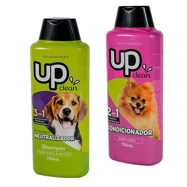 Imagem de Kit Banho Shampoo Pet 750ml + Condicionador Pet 750ml Up Clean 