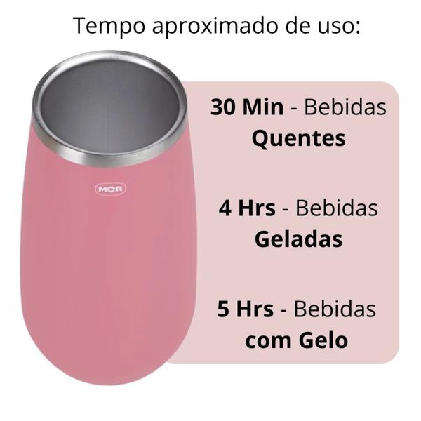 Imagem de Kit Banqueta Dobravel Suporta Ate 80 Kg Preta + Copo Termico Rose 165 Ml em Aco Inox para Drink Champagne