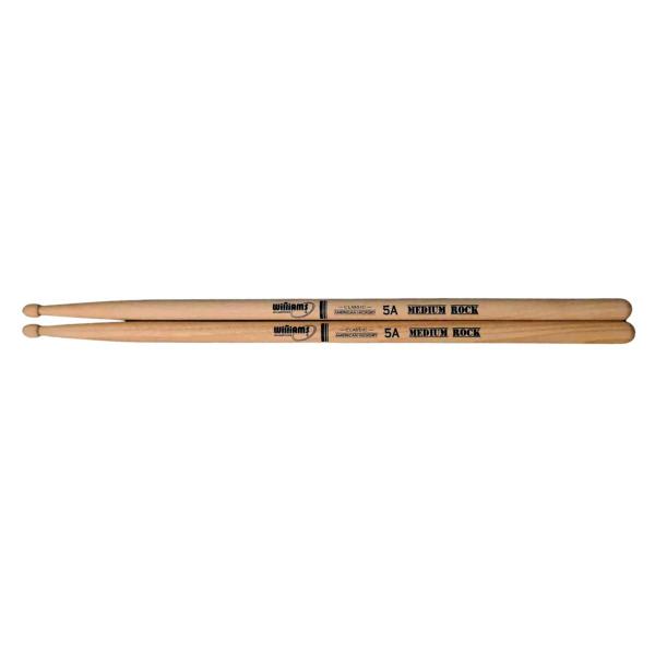 Imagem de Kit Baqueta 5A Williams Hickory Medium Rock Com Capa + Pad