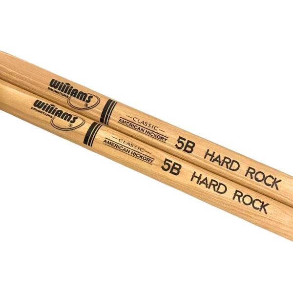 Imagem de Kit Baqueta 5B Hickory Williams Medium Rock + Pad De Estudo