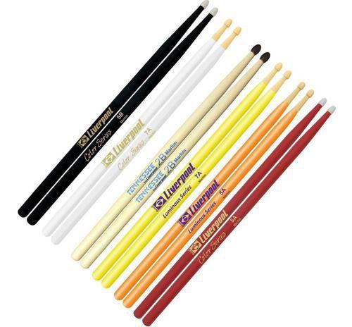 Imagem de Kit Baquetas Liverpool Luminous E Color Series (6 Pares)