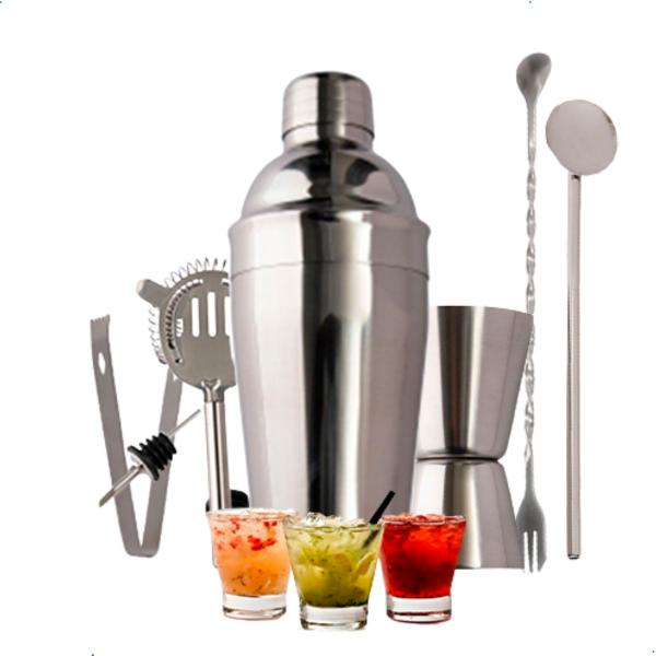 Imagem de Kit bar 8 Pcs Inox Capirinha Drink Balde Coqueteleira Colher