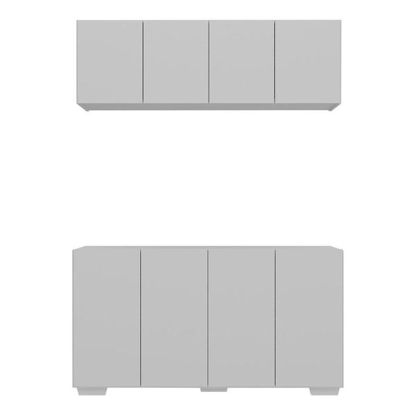 Imagem de Kit Bar Armário Aéreo e Aparador 4 Portas Multimóveis MP1087