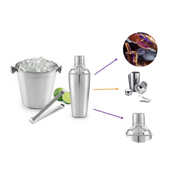 Imagem de Kit Bar Coqueteleira 750ML Inox Drink Bebida Amassador Balde