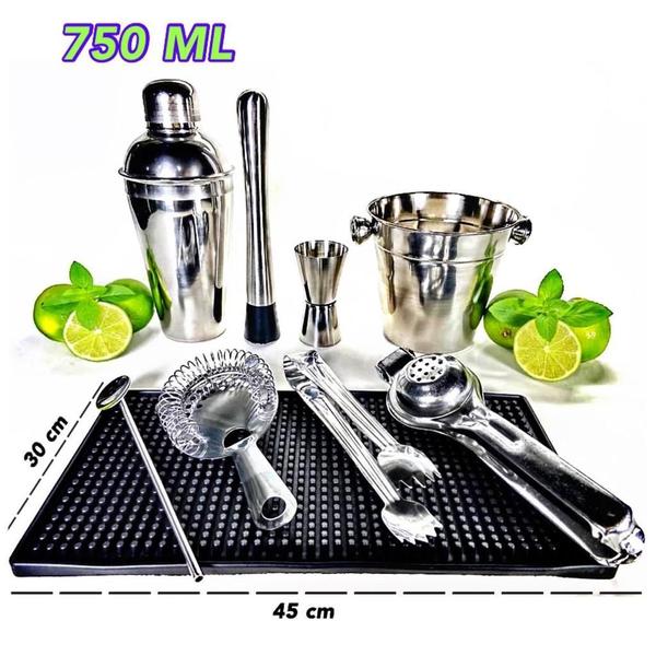 Imagem de Kit Bar Inox Coqueteleira 750 Ml Caipirinha Completão