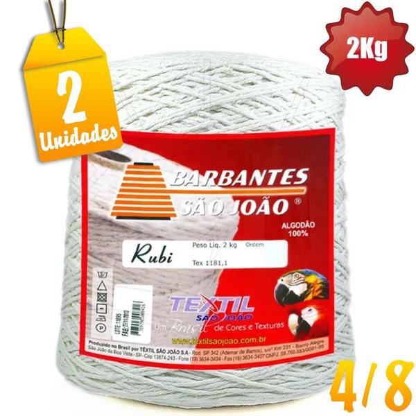 Imagem de Kit Barbante São João Rubi 4/8 Fios 2,0Kg - 2 unidades