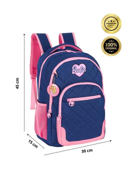 Imagem de Kit Barbie Mochila Com Coração E Lancheira Térmica - Azul