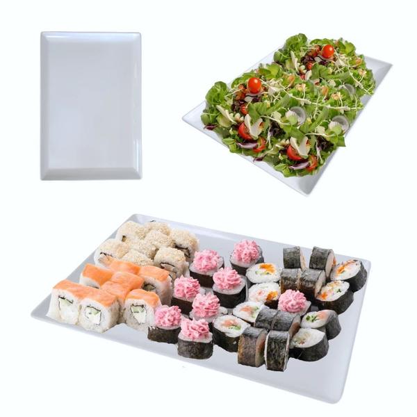 Imagem de Kit Barca 40 Cm + 2 Pratos Reto para Sushi + 2 Travessa 24x16 Cm  Bestfer 