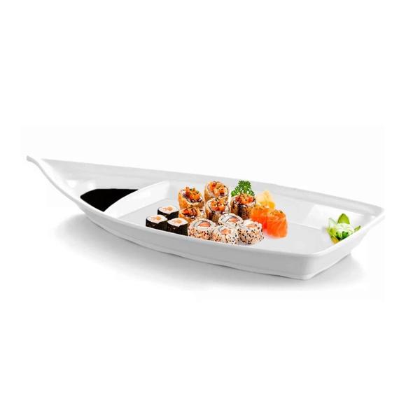 Imagem de Kit Barca 40 Cm + 2 Pratos Reto Sushi + 2 Travessa 35x24 Cm  Bestfer 