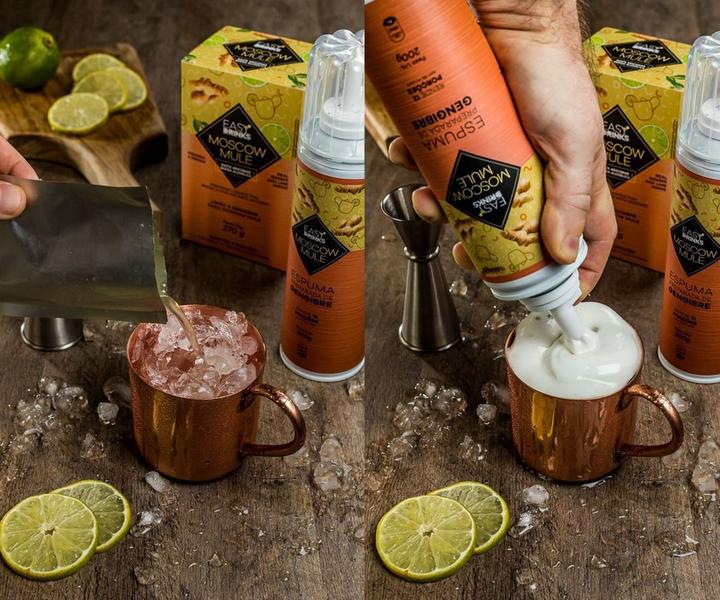 Kit Barman Moscow Mule Easy Drinks Limão E Gengibre + Espuma Imagem de Kit Barman Moscow Mule Easy Drinks Limão E Gengibre + Espuma