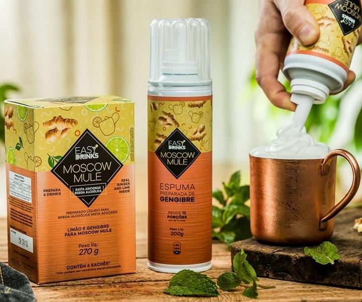 Kit Barman Moscow Mule Easy Drinks Limão E Gengibre + Espuma Imagem de Kit Barman Moscow Mule Easy Drinks Limão E Gengibre + Espuma