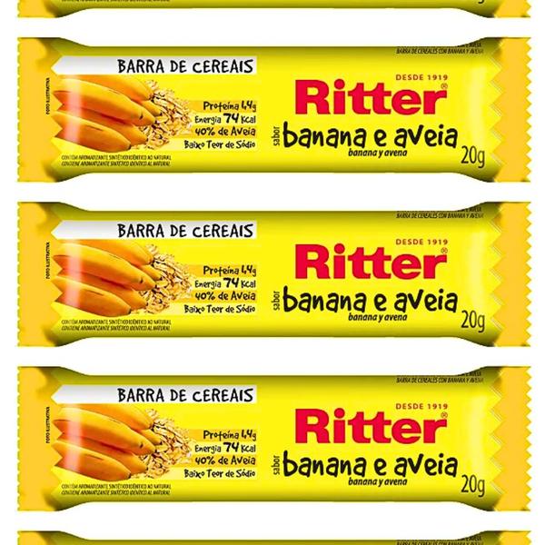 Imagem de Kit Barra De Cereal RITTER Banana E Aveia - 20un de 20g Cada