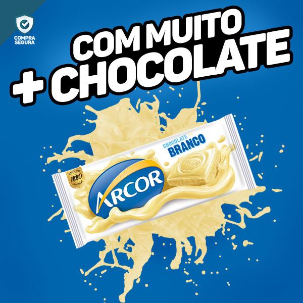 Imagem de Kit Barra de Chocolate Branco Cremoso Tradicional Arcor Pacote 80g