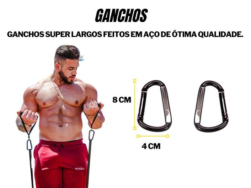 Imagem de Kit Barra De Exercícios E Ganchos Super Largos Bravus