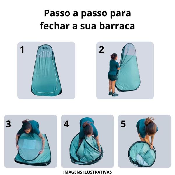 Imagem de Kit Barraca Banheiro Portatil Trocador Pop Up 1,90 M Ntk + Ducha Eletrica 12v Shower  Nautika 