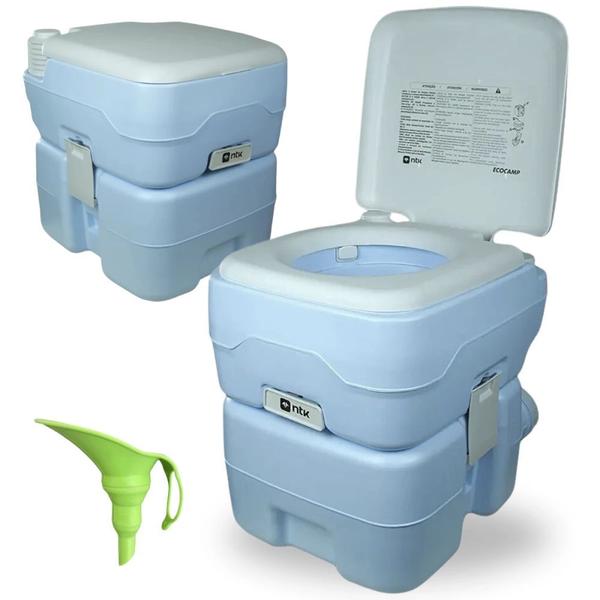 Imagem de Kit Barraca Banheiro Trocador Pop Up + Vaso Sanitario Portatil Porta Potti 20l + 2 Solventes  Nautika 