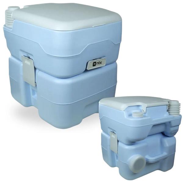 Imagem de Kit Barraca Banheiro Trocador Pop Up + Vaso Sanitario Portatil Porta Potti 20l + 2 Solventes  Nautika 