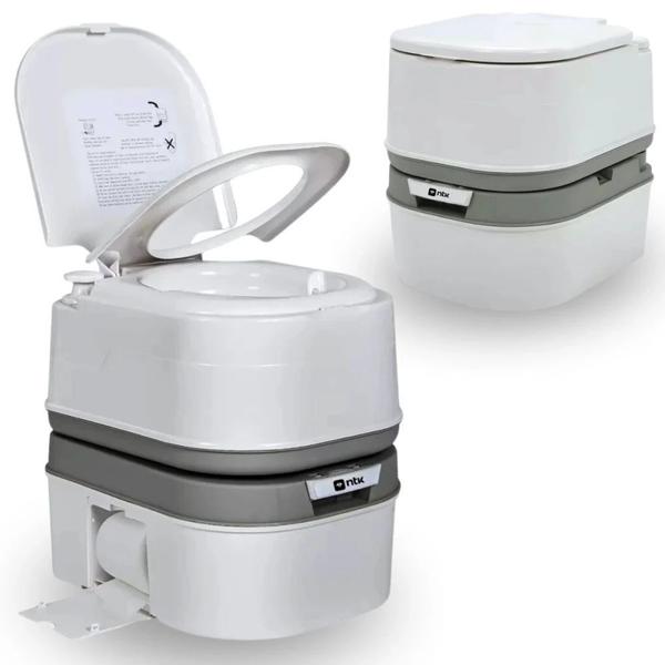 Imagem de Kit Barraca Banheiro Trocador Pop Up + Vaso Sanitario Portatil Porta Potti Ecocamp 24 L + 2 Solventes  Nautika 