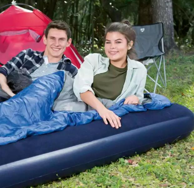 Imagem de Kit barraca camping 5-8 pessoas + colchão casal inflável