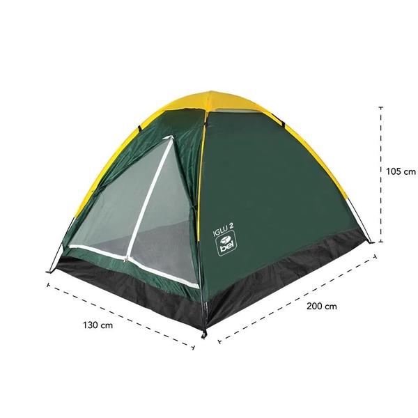 Imagem de Kit Barraca Camping Igloo para 2 Pessoas + Colchao Solteiro com Inflador