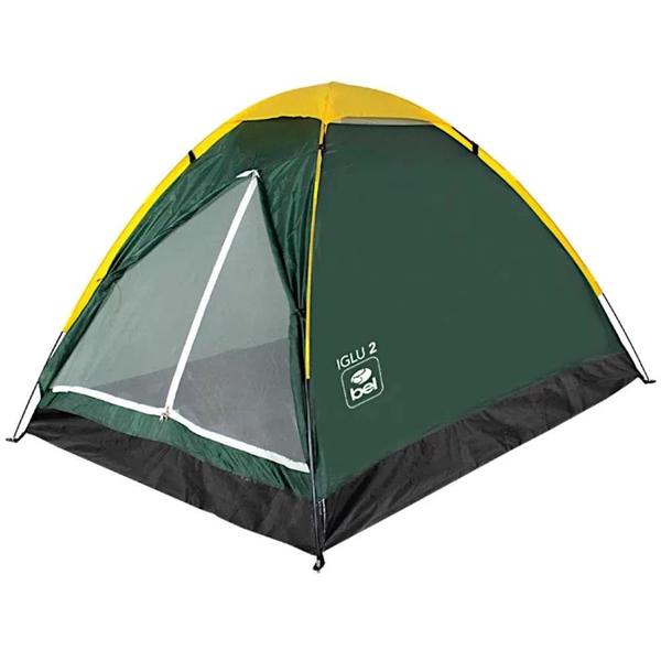 Imagem de Kit Barraca Camping Igloo para 2 Pessoas + Colchao Solteiro com Inflador