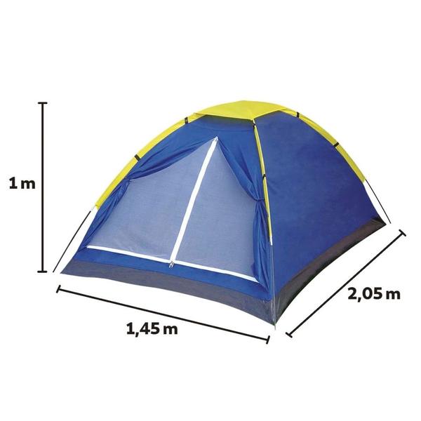 Imagem de Kit Barraca Camping Iglu 2 Pessoas + Colchao Inflavel Casal + Lona 3x3m