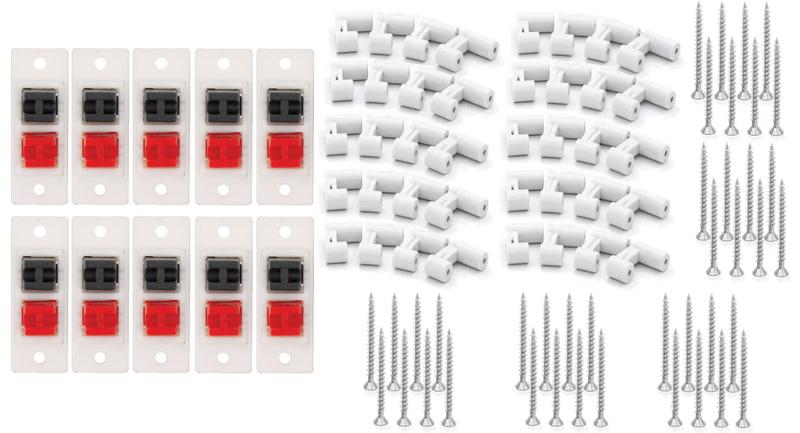 Imagem de Kit Base Arandela de Teto de Metal Para Alto Falante 6" Som Ambiente Gesso - 10 Peças