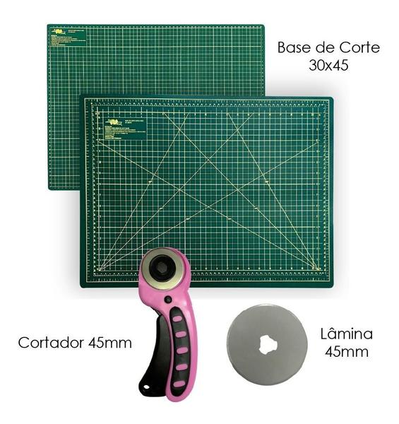 Imagem de Kit Base de Corte Apoio Para Mesa A3 45x30 Cortador Circular 45mm Refil Lamina Disco Reserva