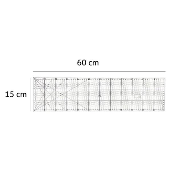 Imagem de Kit Base de Corte Placa Apoio Grande para Mesa Bancada A1 60x90cm Cortador de Tecidos 45mm Régua de Acrílico 15x60cm