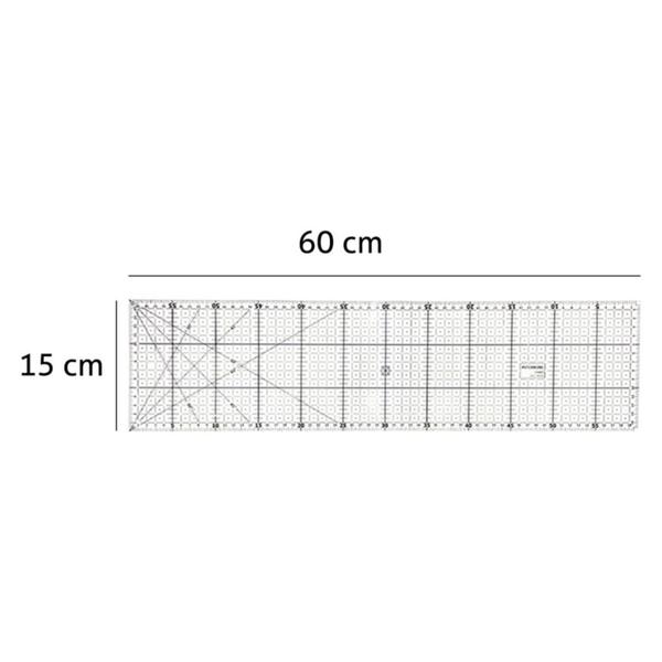 Imagem de Kit Base de Corte Placa Apoio para Mesa A2 45x60cm Tesoura de Titanium Régua Acrílico15x60cm Cortador de Tecidos e Papel 45mm