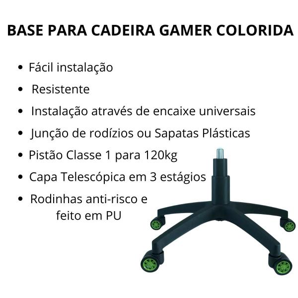 Imagem de Kit Base Estrela Cadeira Gamer Squadroni Verde