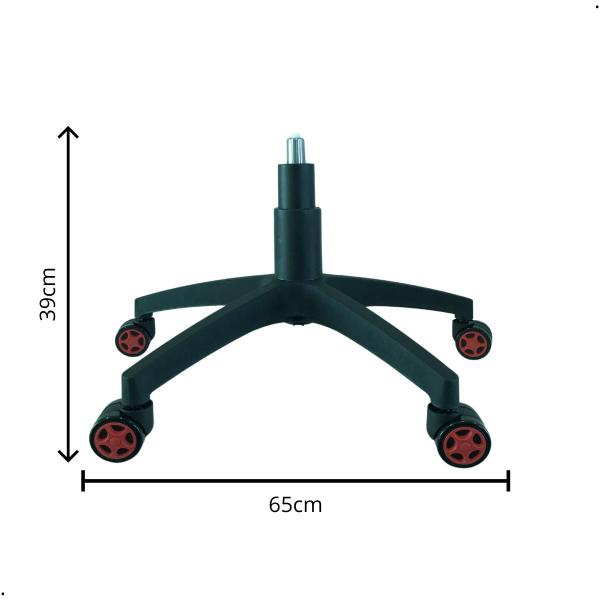 Imagem de Kit Base Estrela Para Cadeira Gamer Resistente Vermelha