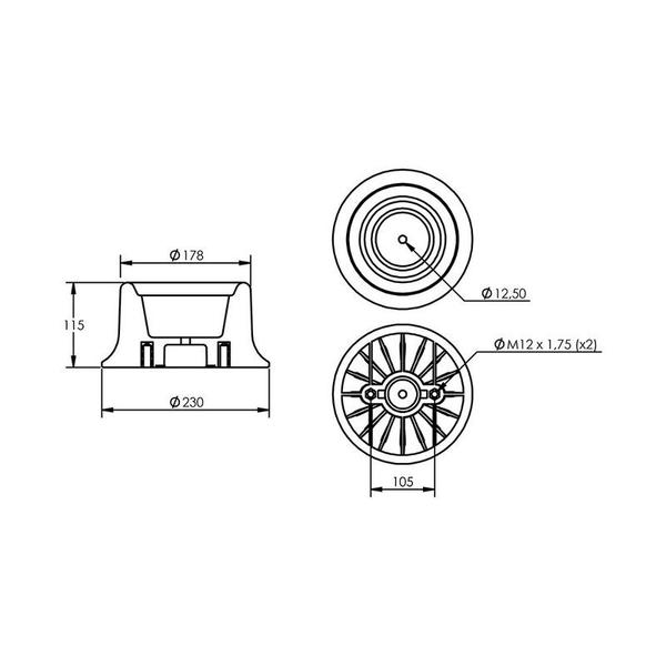 Imagem de Kit Base Mola Pneumatica Terceiro Eixo Linshalm Nylon